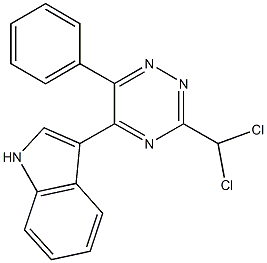 3-[3-(dichloromethyl)-6-phenyl-1,2,4-triazin-5-yl]-1H-indole Struktur