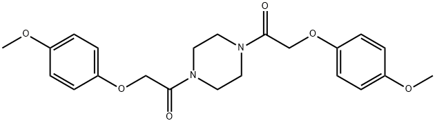 1,4-bis[(4-methoxyphenoxy)acetyl]piperazine Structure