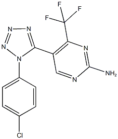 5-[1-(4-chlorophenyl)-1H-tetraazol-5-yl]-4-(trifluoromethyl)-2-pyrimidinylamine 结构式