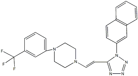 1-{2-[1-(2-naphthyl)-1H-tetraazol-5-yl]vinyl}-4-[3-(trifluoromethyl)phenyl]piperazine Structure