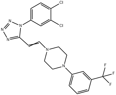 1-{2-[1-(3,4-dichlorophenyl)-1H-tetraazol-5-yl]vinyl}-4-[3-(trifluoromethyl)phenyl]piperazine,288270-71-3,结构式