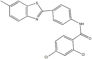 2,4-dichloro-N-[4-(6-methyl-1,3-benzothiazol-2-yl)phenyl]benzamide,288310-15-6,结构式