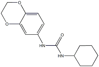 N-cyclohexyl-N'-(2,3-dihydro-1,4-benzodioxin-6-yl)urea Struktur