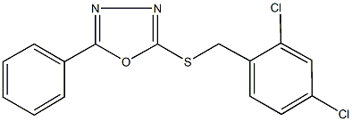 2-[(2,4-dichlorobenzyl)sulfanyl]-5-phenyl-1,3,4-oxadiazole 化学構造式