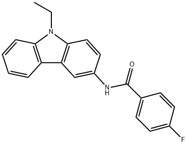 N-(9-ethyl-9H-carbazol-3-yl)-4-fluorobenzamide 结构式