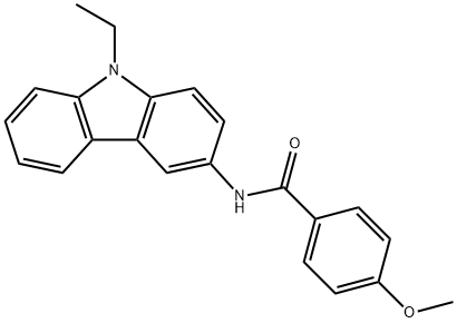 N-(9-ethyl-9H-carbazol-3-yl)-4-methoxybenzamide 化学構造式