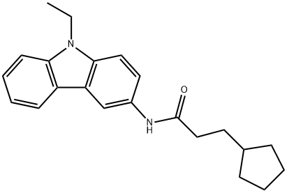 3-cyclopentyl-N-(9-ethyl-9H-carbazol-3-yl)propanamide Struktur