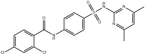 2,4-dichloro-N-(4-{[(4,6-dimethyl-2-pyrimidinyl)amino]sulfonyl}phenyl)benzamide Struktur