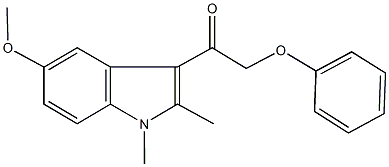 1-(5-methoxy-1,2-dimethyl-1H-indol-3-yl)-2-phenoxyethanone 化学構造式