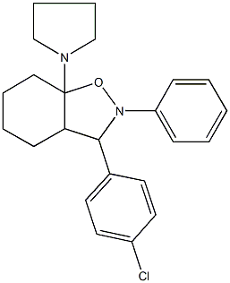 3-(4-chlorophenyl)-2-phenyl-7a-(1-pyrrolidinyl)octahydro-1,2-benzisoxazole Structure