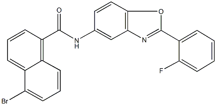 5-bromo-N-[2-(2-fluorophenyl)-1,3-benzoxazol-5-yl]-1-naphthamide Struktur