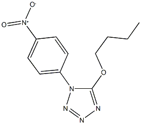 5-butoxy-1-{4-nitrophenyl}-1H-tetraazole 化学構造式