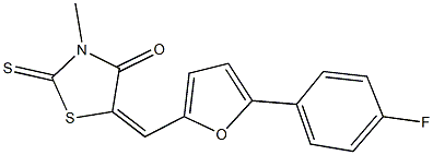 5-{[5-(4-fluorophenyl)-2-furyl]methylene}-3-methyl-2-thioxo-1,3-thiazolidin-4-one 化学構造式
