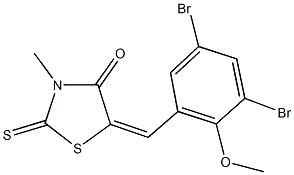 5-(3,5-dibromo-2-methoxybenzylidene)-3-methyl-2-thioxo-1,3-thiazolidin-4-one 化学構造式