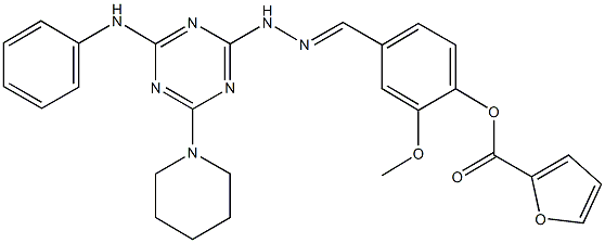 4-{2-[4-anilino-6-(1-piperidinyl)-1,3,5-triazin-2-yl]carbohydrazonoyl}-2-methoxyphenyl 2-furoate|