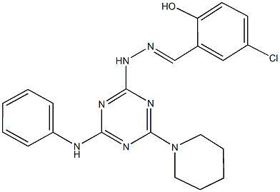 5-chloro-2-hydroxybenzaldehyde [4-anilino-6-(1-piperidinyl)-1,3,5-triazin-2-yl]hydrazone,292027-37-3,结构式