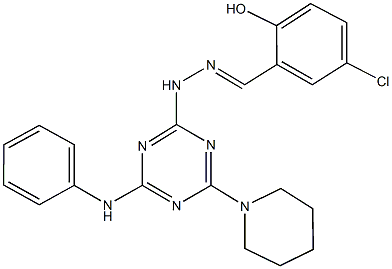 5-chloro-2-hydroxybenzaldehyde [4-anilino-6-(1-piperidinyl)-1,3,5-triazin-2-yl]hydrazone Structure