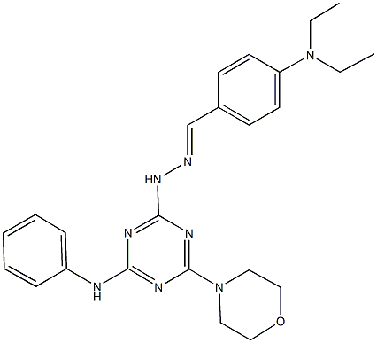 4-(diethylamino)benzaldehyde [4-anilino-6-(4-morpholinyl)-1,3,5-triazin-2-yl]hydrazone Structure