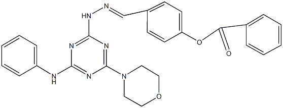 4-{2-[4-anilino-6-(4-morpholinyl)-1,3,5-triazin-2-yl]carbohydrazonoyl}phenyl benzoate Structure