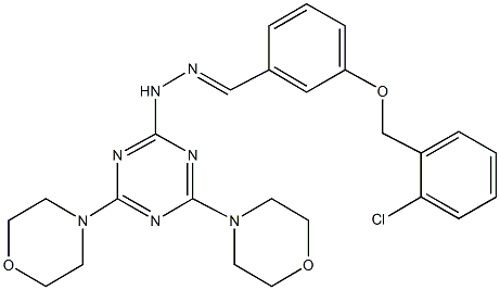 3-[(2-chlorobenzyl)oxy]benzaldehyde [4,6-di(4-morpholinyl)-1,3,5-triazin-2-yl]hydrazone Structure