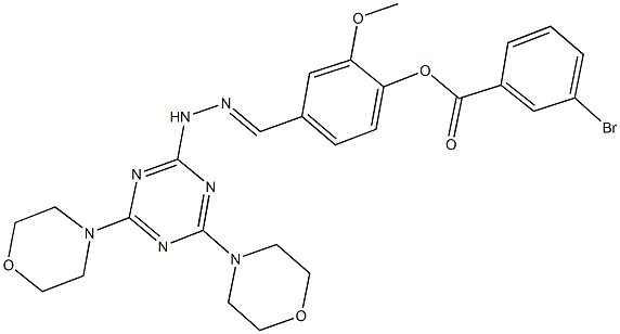 4-{2-[4,6-di(4-morpholinyl)-1,3,5-triazin-2-yl]carbohydrazonoyl}-2-methoxyphenyl 3-bromobenzoate,292033-32-0,结构式