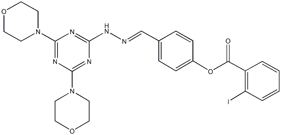 4-{2-[4,6-di(4-morpholinyl)-1,3,5-triazin-2-yl]carbohydrazonoyl}phenyl 2-iodobenzoate Structure