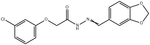 N'-(1,3-benzodioxol-5-ylmethylene)-2-(3-chlorophenoxy)acetohydrazide Struktur