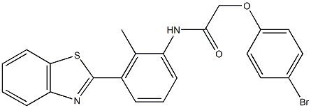 N-[3-(1,3-benzothiazol-2-yl)-2-methylphenyl]-2-(4-bromophenoxy)acetamide 化学構造式