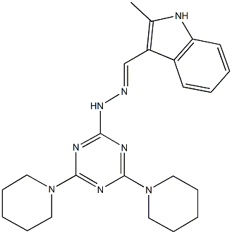 292075-32-2 2-methyl-1H-indole-3-carbaldehyde [4,6-di(1-piperidinyl)-1,3,5-triazin-2-yl]hydrazone