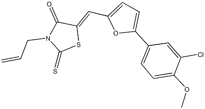 3-allyl-5-{[5-(3-chloro-4-methoxyphenyl)-2-furyl]methylene}-2-thioxo-1,3-thiazolidin-4-one 结构式