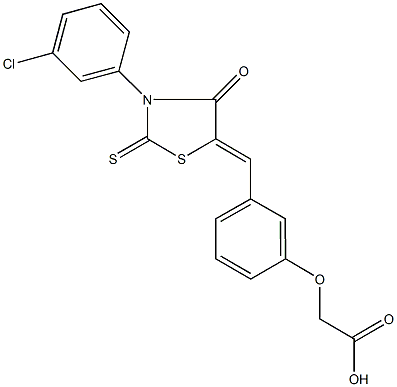 292075-79-7 (3-{[3-(3-chlorophenyl)-4-oxo-2-thioxo-1,3-thiazolidin-5-ylidene]methyl}phenoxy)acetic acid