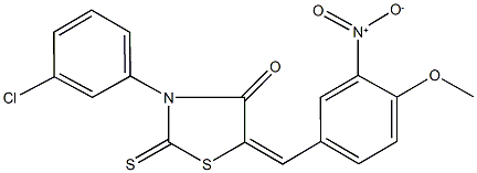 3-(3-chlorophenyl)-5-{3-nitro-4-methoxybenzylidene}-2-thioxo-1,3-thiazolidin-4-one Struktur