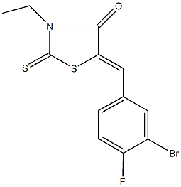 5-(3-bromo-4-fluorobenzylidene)-3-ethyl-2-thioxo-1,3-thiazolidin-4-one Structure