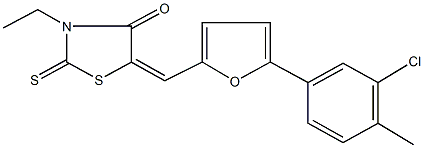 5-{[5-(3-chloro-4-methylphenyl)-2-furyl]methylene}-3-ethyl-2-thioxo-1,3-thiazolidin-4-one Structure