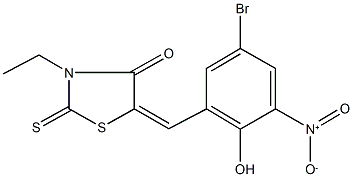 5-{5-bromo-2-hydroxy-3-nitrobenzylidene}-3-ethyl-2-thioxo-1,3-thiazolidin-4-one Structure