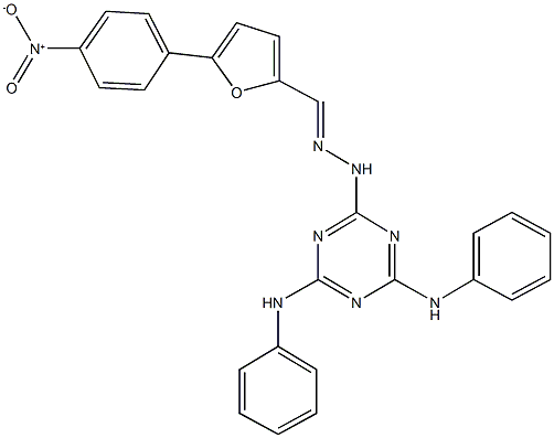 5-{4-nitrophenyl}-2-furaldehyde (4,6-dianilino-1,3,5-triazin-2-yl)hydrazone,292076-52-9,结构式