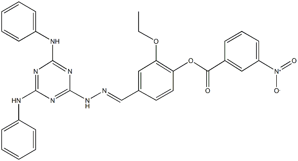 4-[2-(4,6-dianilino-1,3,5-triazin-2-yl)carbohydrazonoyl]-2-ethoxyphenyl 3-nitrobenzoate,292076-60-9,结构式