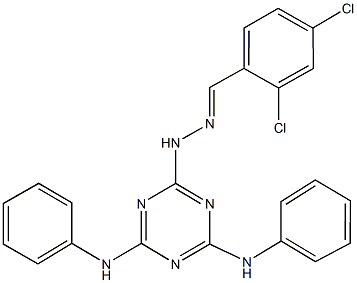 2,4-dichlorobenzaldehyde (4,6-dianilino-1,3,5-triazin-2-yl)hydrazone Struktur