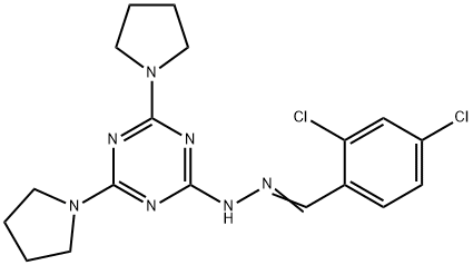 2,4-dichlorobenzaldehyde [4,6-di(1-pyrrolidinyl)-1,3,5-triazin-2-yl]hydrazone Structure