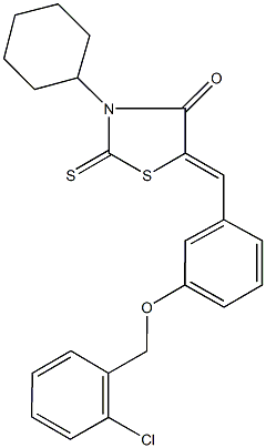 5-{3-[(2-chlorobenzyl)oxy]benzylidene}-3-cyclohexyl-2-thioxo-1,3-thiazolidin-4-one Structure