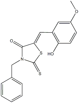 3-benzyl-5-(2-hydroxy-5-methoxybenzylidene)-2-thioxo-1,3-thiazolidin-4-one|