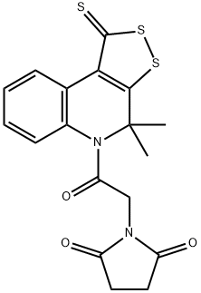 1-[2-(4,4-dimethyl-1-thioxo-1,4-dihydro-5H-[1,2]dithiolo[3,4-c]quinolin-5-yl)-2-oxoethyl]-2,5-pyrrolidinedione,292143-48-7,结构式