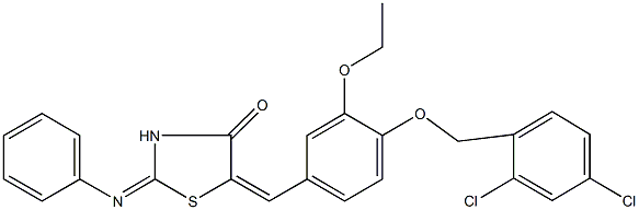 5-{4-[(2,4-dichlorobenzyl)oxy]-3-ethoxybenzylidene}-2-(phenylimino)-1,3-thiazolidin-4-one|