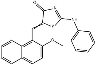 5-[(2-methoxy-1-naphthyl)methylene]-2-(phenylimino)-1,3-thiazolidin-4-one Struktur