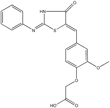 292167-87-4 (2-methoxy-4-{[4-oxo-2-(phenylimino)-1,3-thiazolidin-5-ylidene]methyl}phenoxy)acetic acid