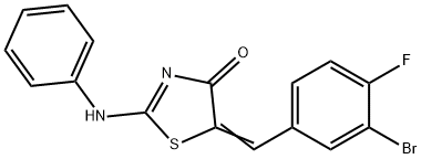 5-(3-bromo-4-fluorobenzylidene)-2-(phenylimino)-1,3-thiazolidin-4-one Structure