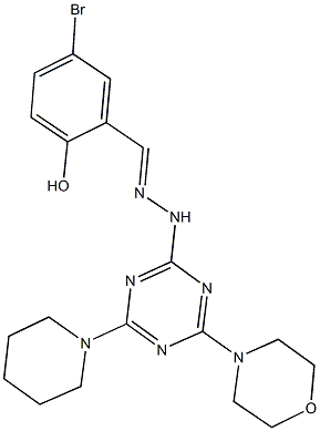 5-bromo-2-hydroxybenzaldehyde [4-(4-morpholinyl)-6-(1-piperidinyl)-1,3,5-triazin-2-yl]hydrazone Structure