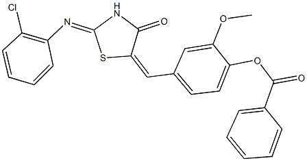 4-({2-[(2-chlorophenyl)imino]-4-oxo-1,3-thiazolidin-5-ylidene}methyl)-2-methoxyphenyl benzoate|