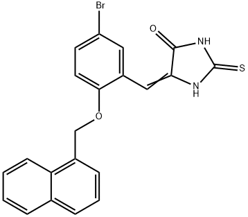 5-[5-bromo-2-(1-naphthylmethoxy)benzylidene]-2-thioxo-4-imidazolidinone,292169-39-2,结构式