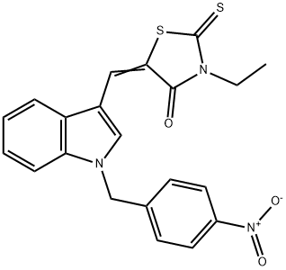 3-ethyl-5-[(1-{4-nitrobenzyl}-1H-indol-3-yl)methylene]-2-thioxo-1,3-thiazolidin-4-one|